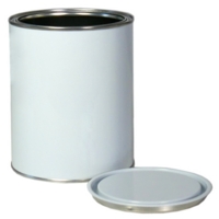 Lever Lid Tin White/Plain with Lid 1 ltr