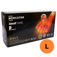 Mercator Grip Nitrile Gloves Orange Size L (Pack 50)