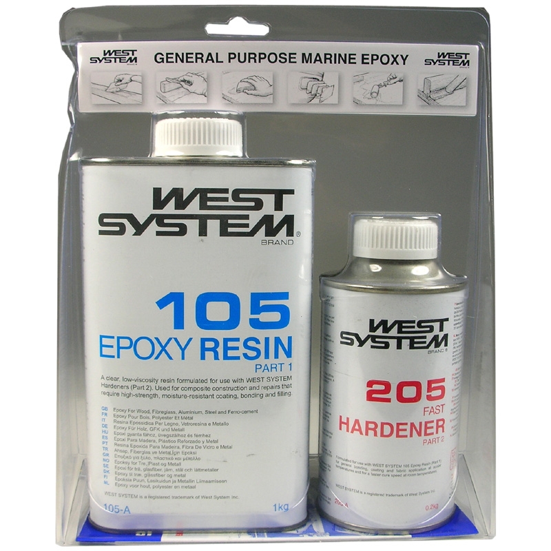 CFS Fibreglass - West System Epoxy A Pack 105/205 Fast 1.2kg - GRP
